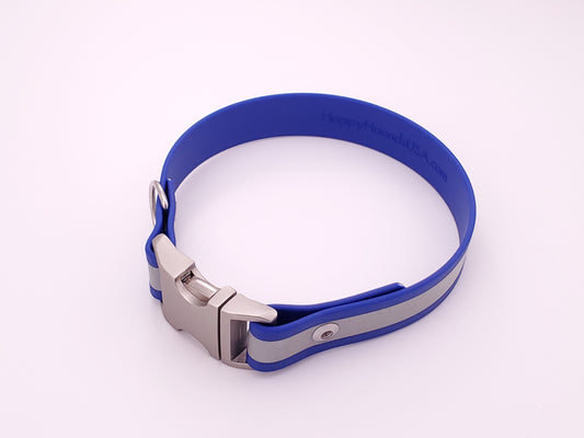 Blue Reflective 1" Quick Release Buckle Collar