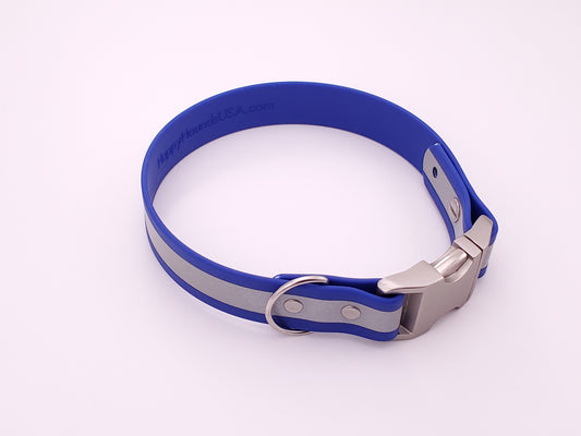 Blue Reflective 1" Quick Release Buckle Collar