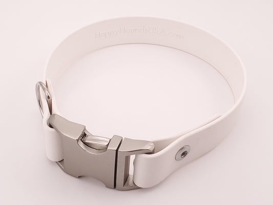 White 1" Quick Release Buckle Collar