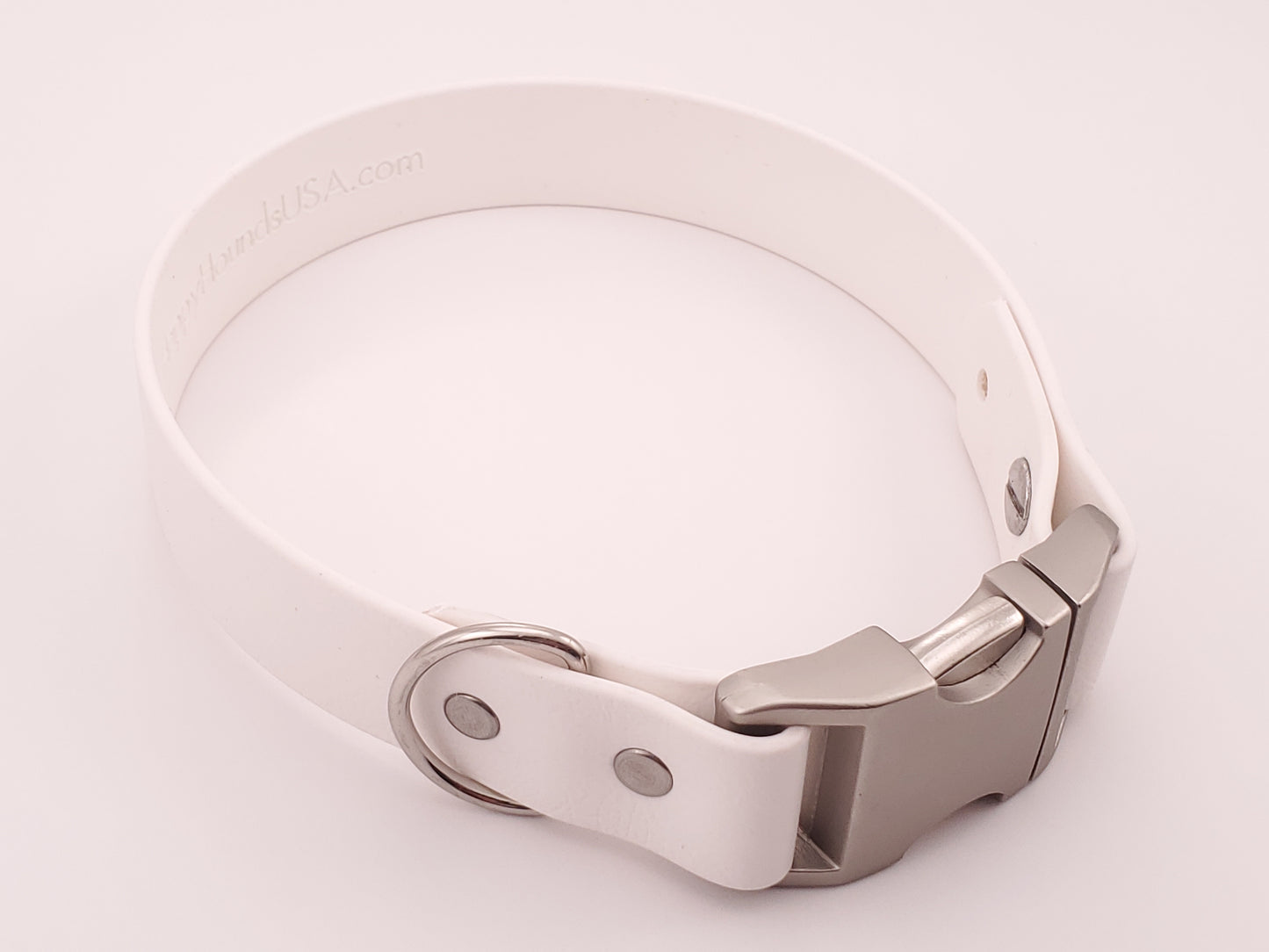 White 1" Quick Release Buckle Collar