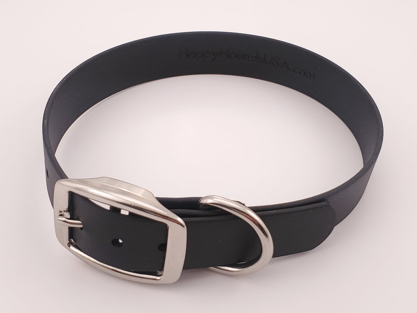 Black 1" Solid Buckle Collar