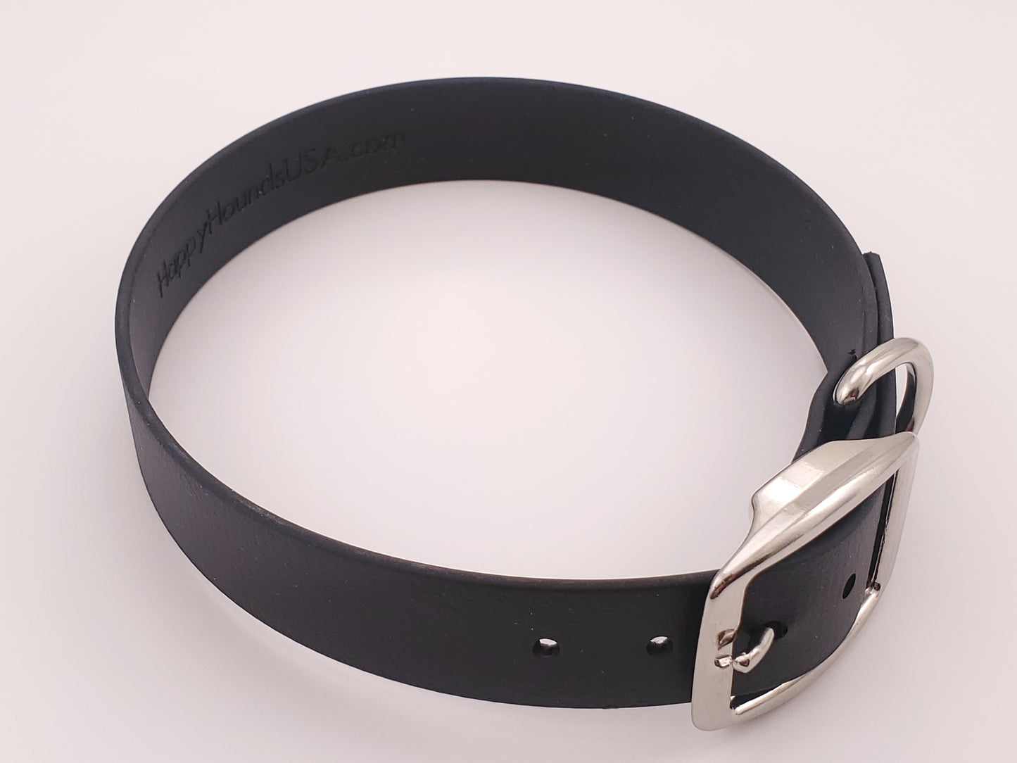 Black 1" Solid Buckle Collar