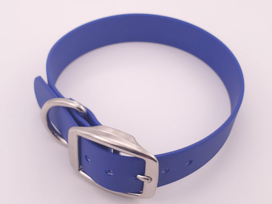 Blue 1" Solid Buckle Collar