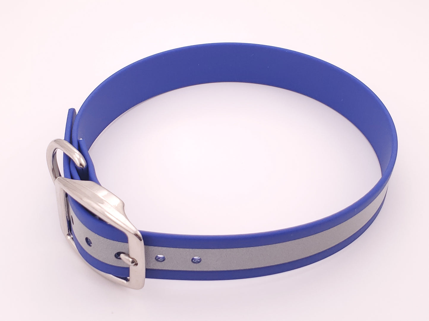 Blue Reflective 1" Solid Buckle Collar