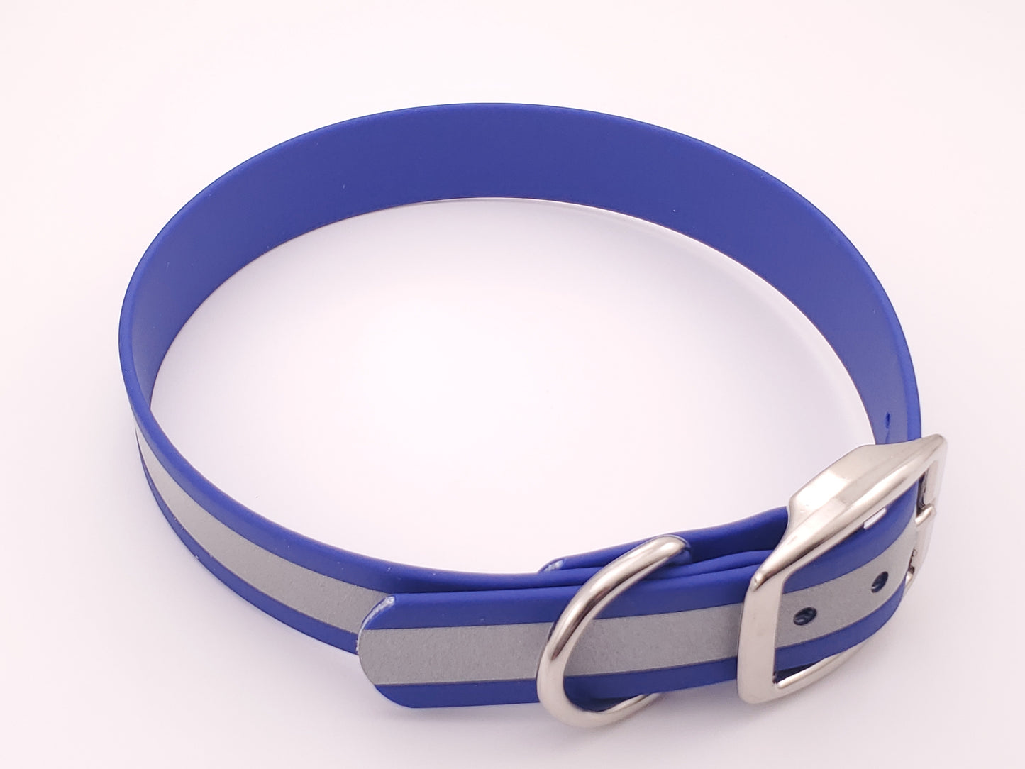 Blue Reflective 1" Solid Buckle Collar