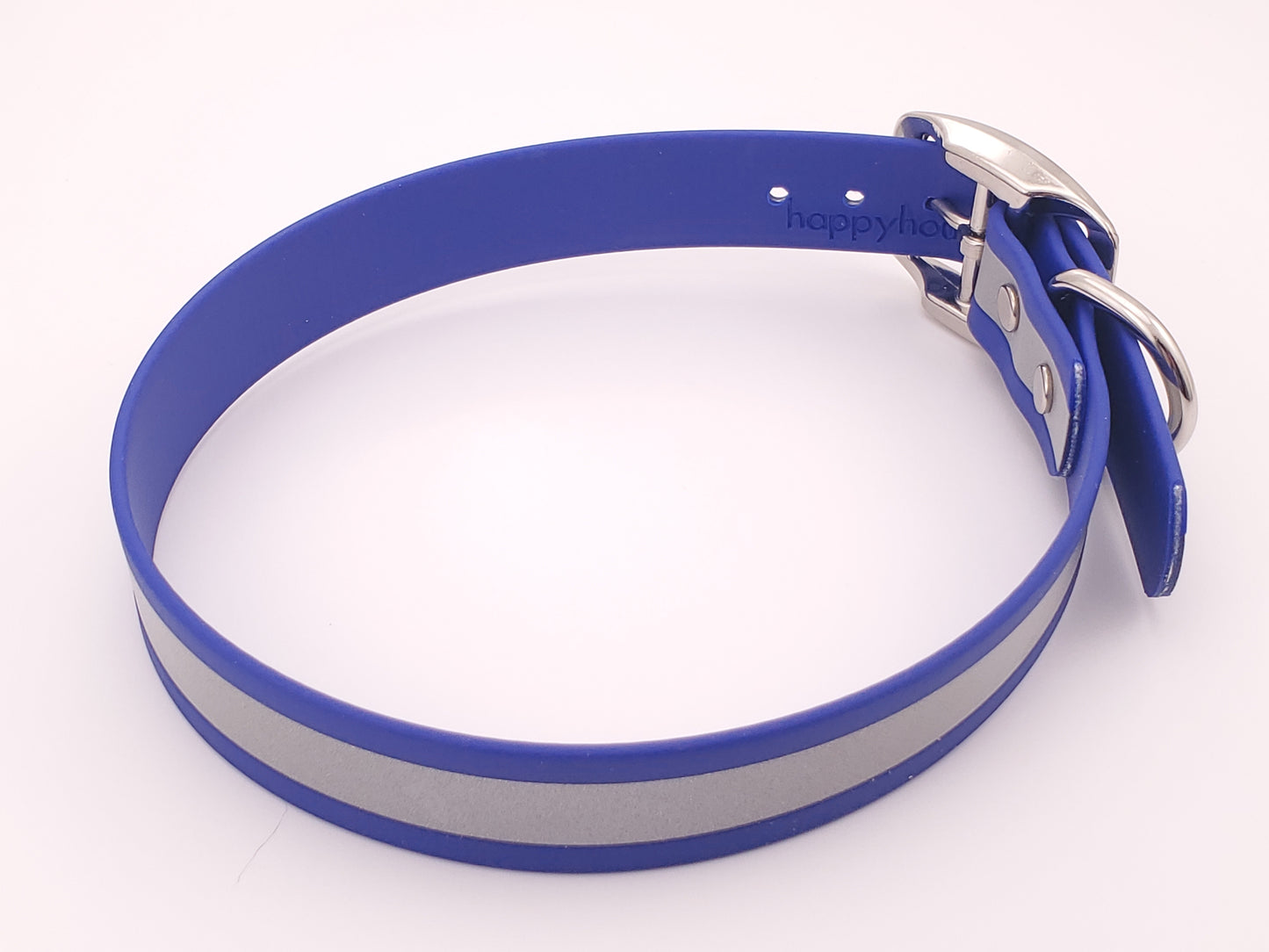 Blue Reflective 1" Solid Buckle Collar