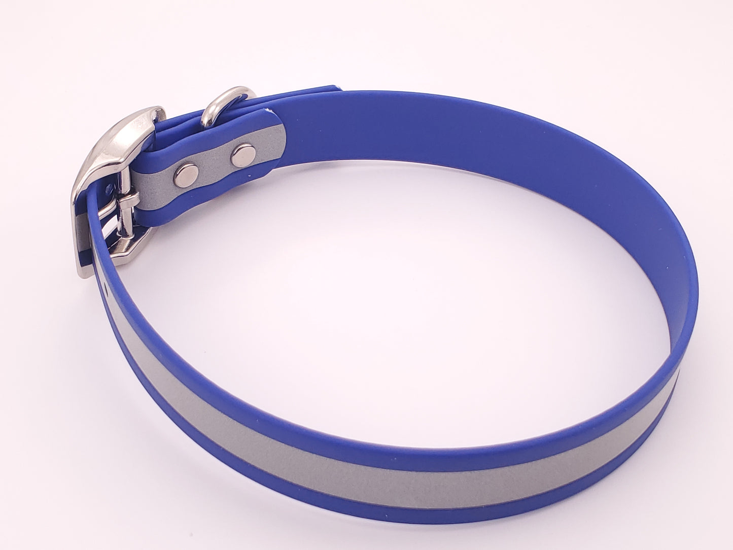 Blue Reflective 1" Solid Buckle Collar