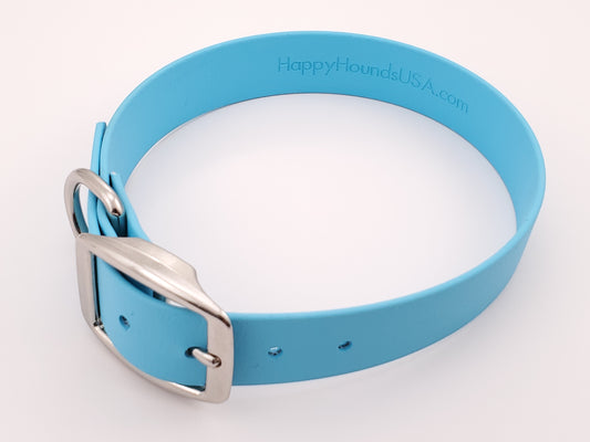 Light Blue 1" Solid Buckle Collar