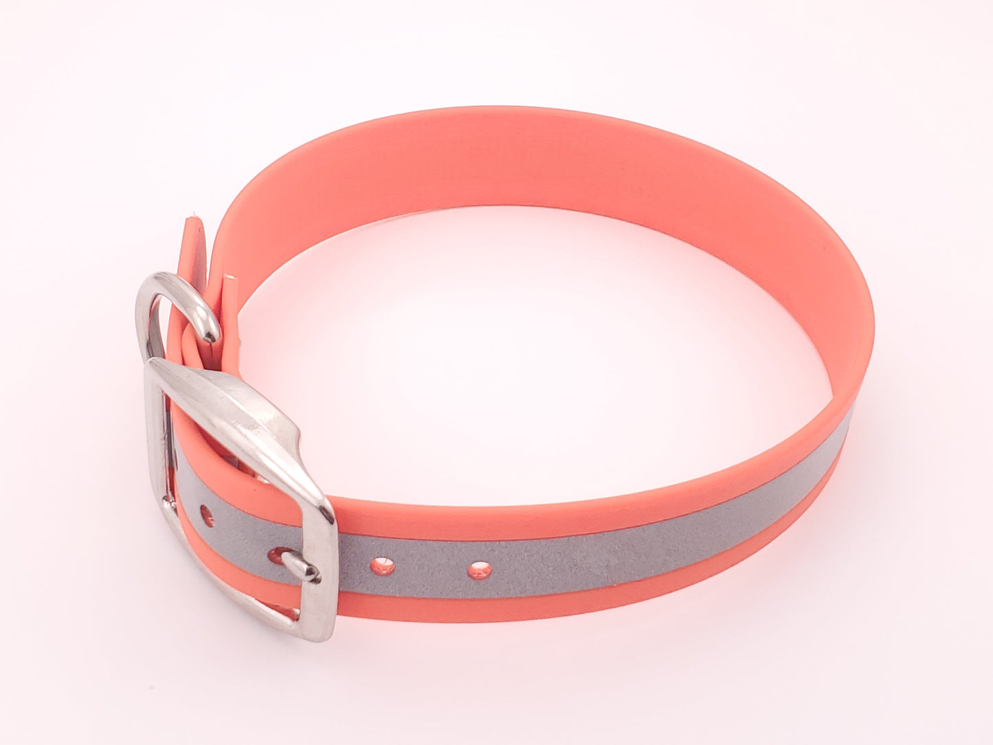 Orange Reflective 1" Solid Buckle Collar