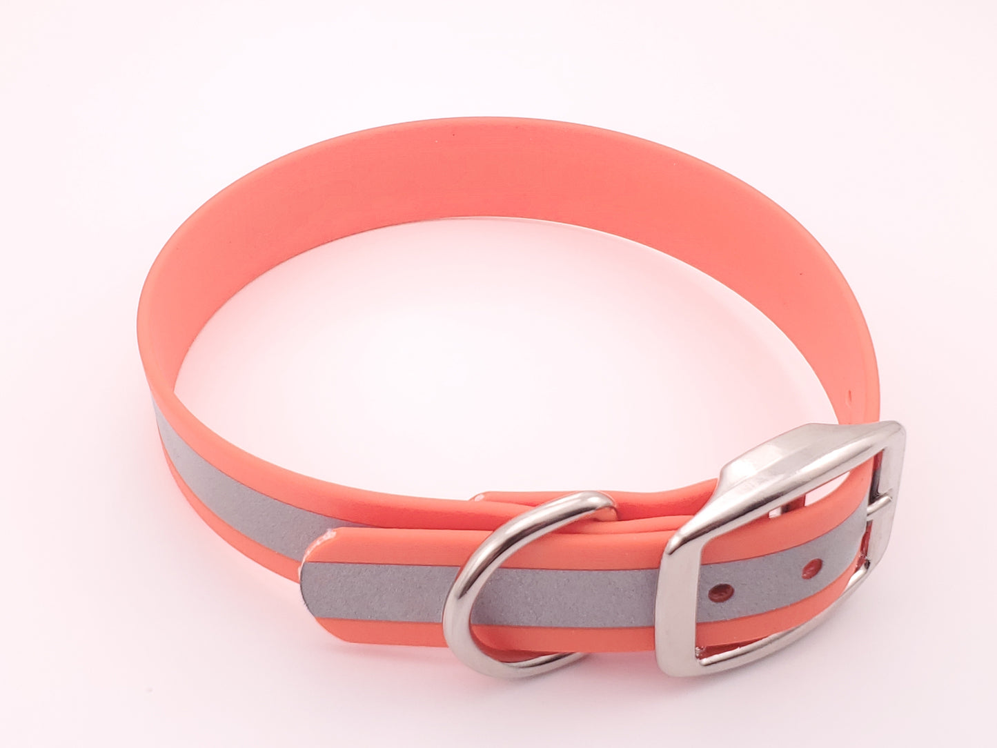 Orange Reflective 1" Solid Buckle Collar