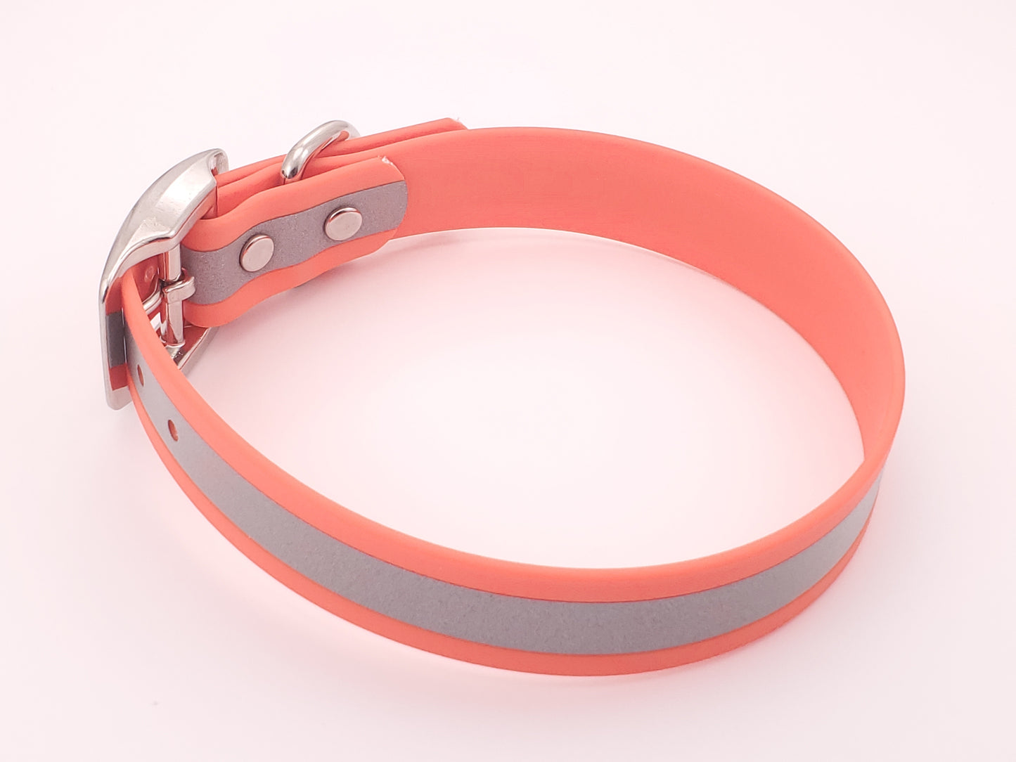 Orange Reflective 1" Solid Buckle Collar