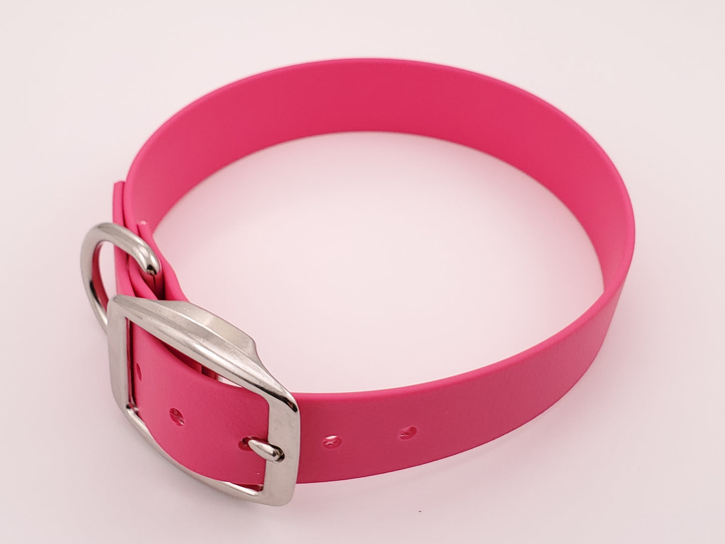 Pink 1" Solid Buckle Collar