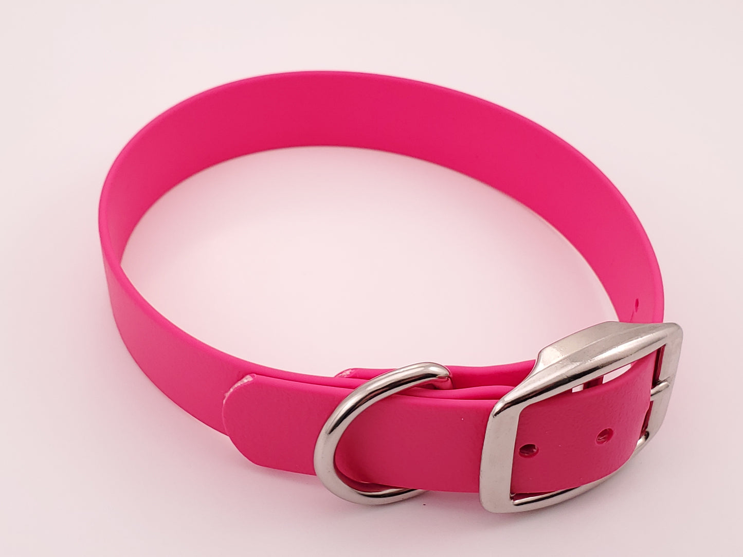 Pink 1" Solid Buckle Collar