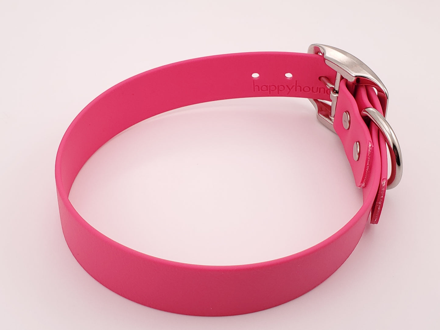 Pink 1" Solid Buckle Collar