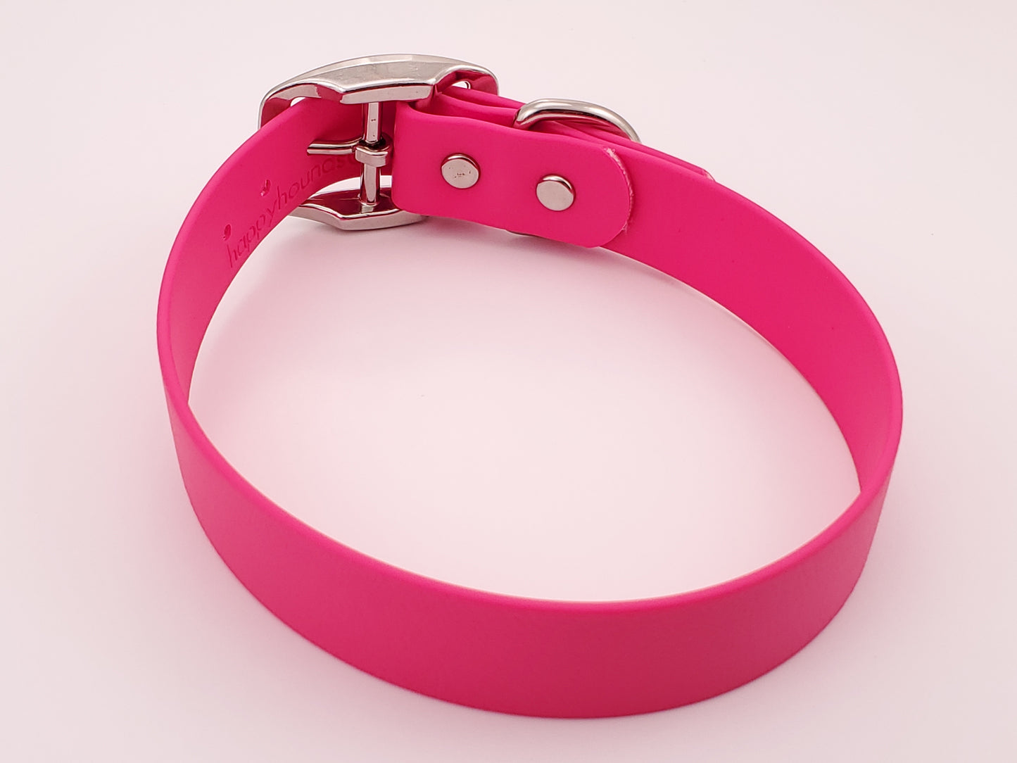 Pink 1" Solid Buckle Collar