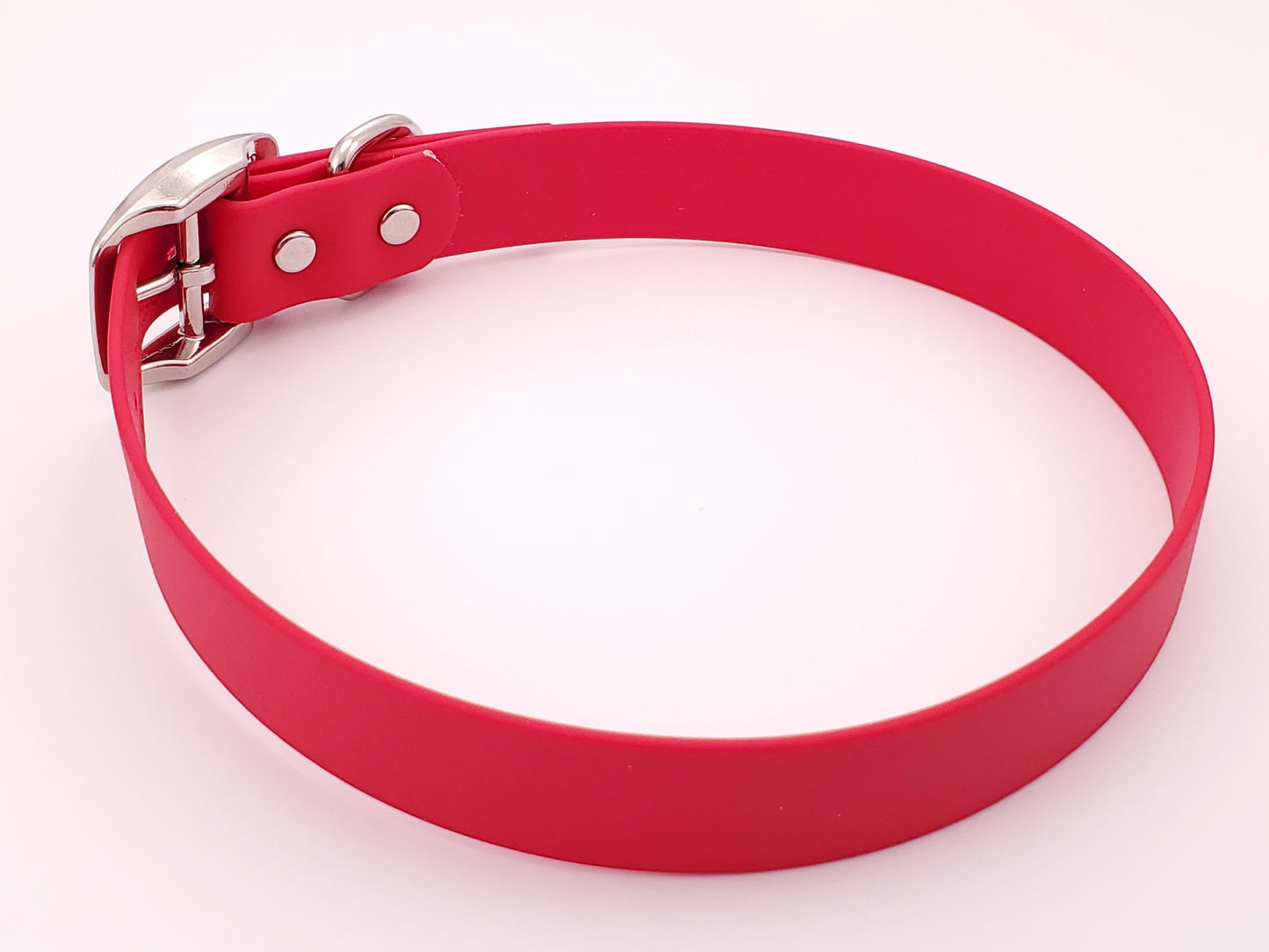 Red 1" Solid Buckle Collar