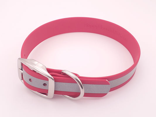 Red Reflective 1" Solid Buckle Collar