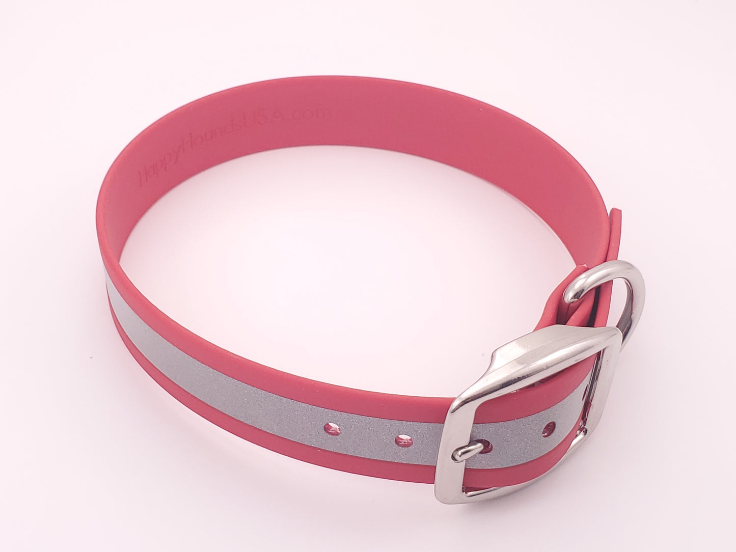 Red Reflective 1" Solid Buckle Collar