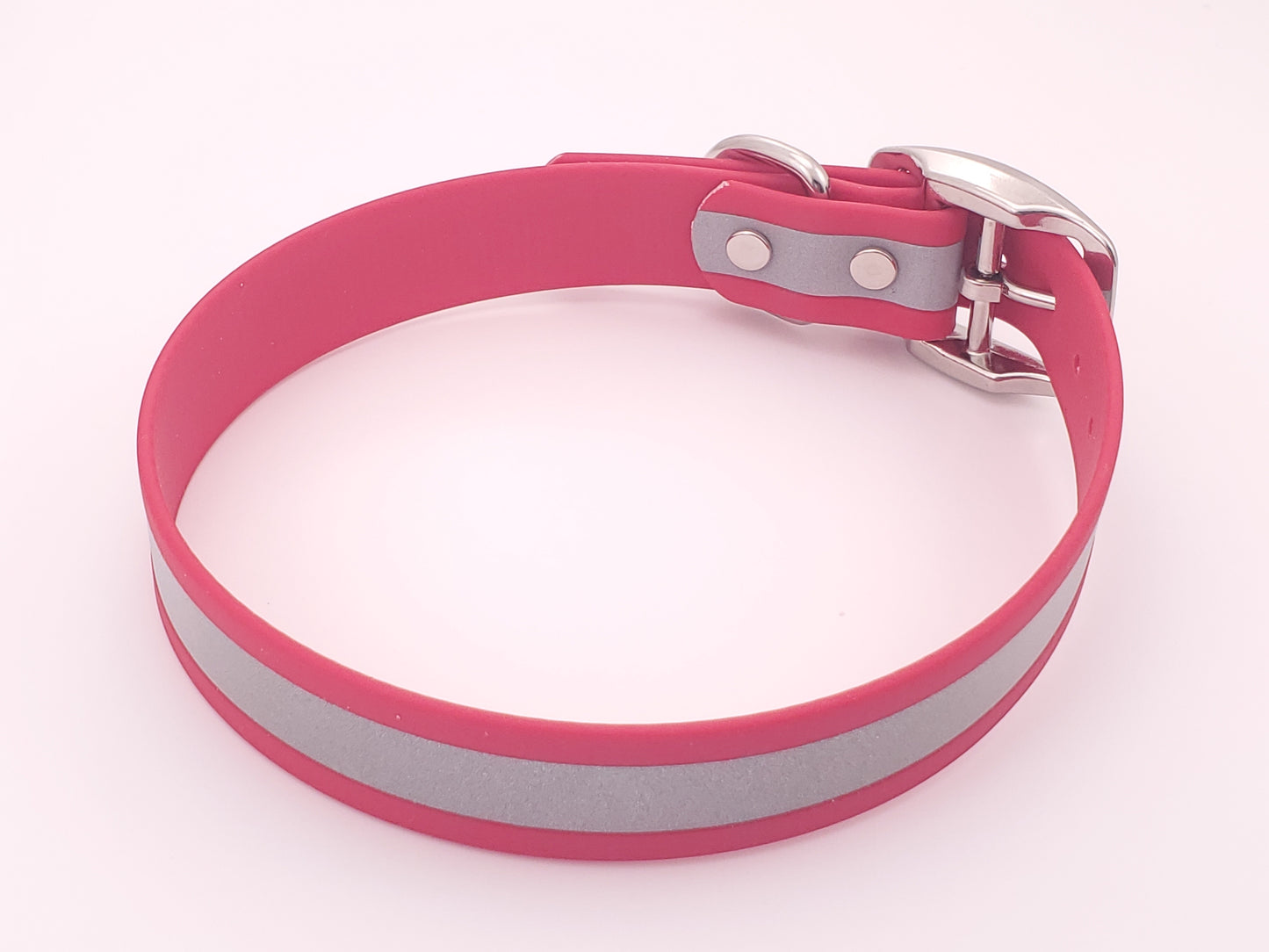 Red Reflective 1" Solid Buckle Collar