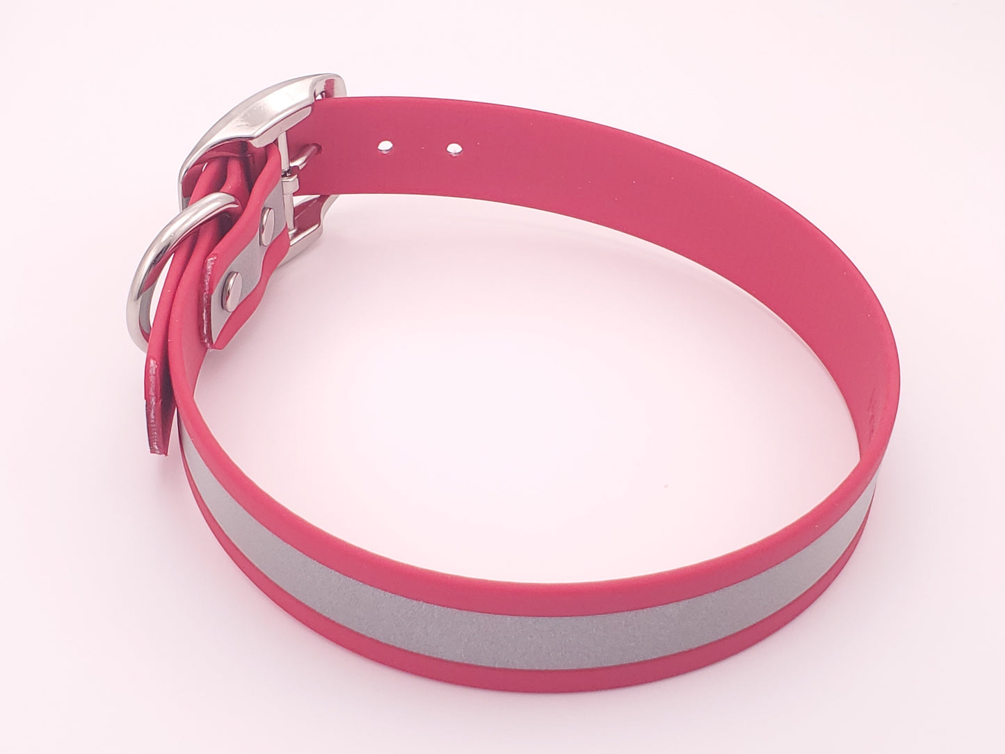 Red Reflective 1" Solid Buckle Collar