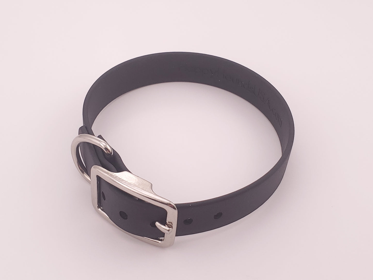 Black 3/4" Solid Buckle Collar