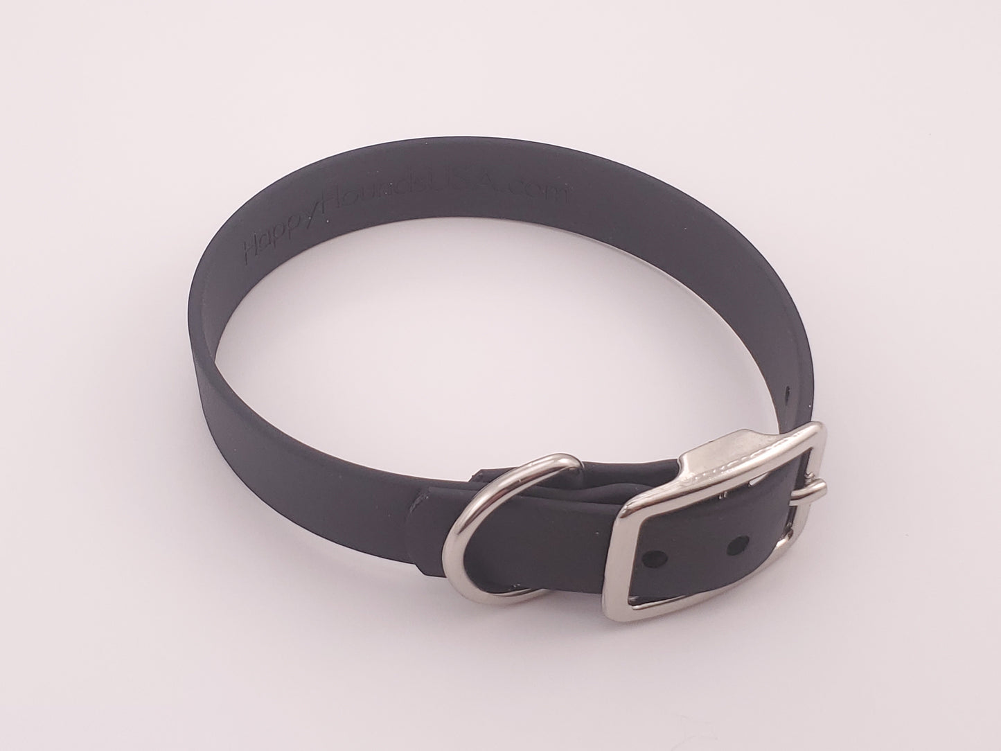 Black 3/4" Solid Buckle Collar