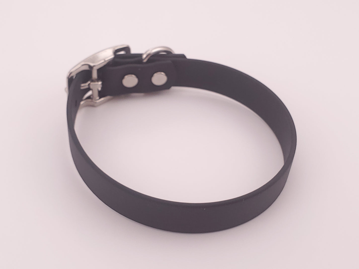 Black 3/4" Solid Buckle Collar