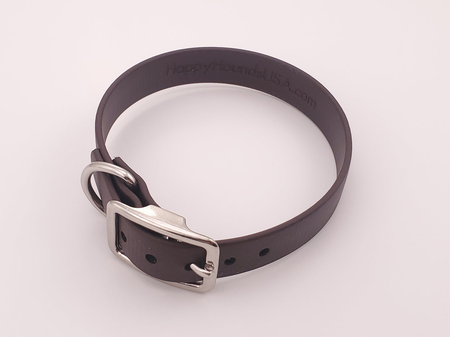 12.5" Brown Solid Buckle Collar