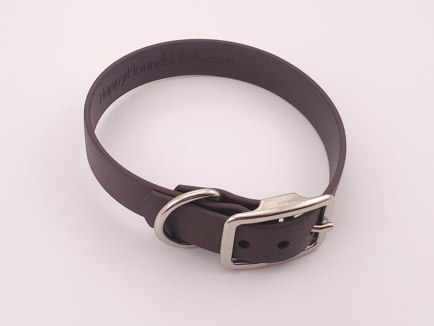 12.5" Brown Solid Buckle Collar