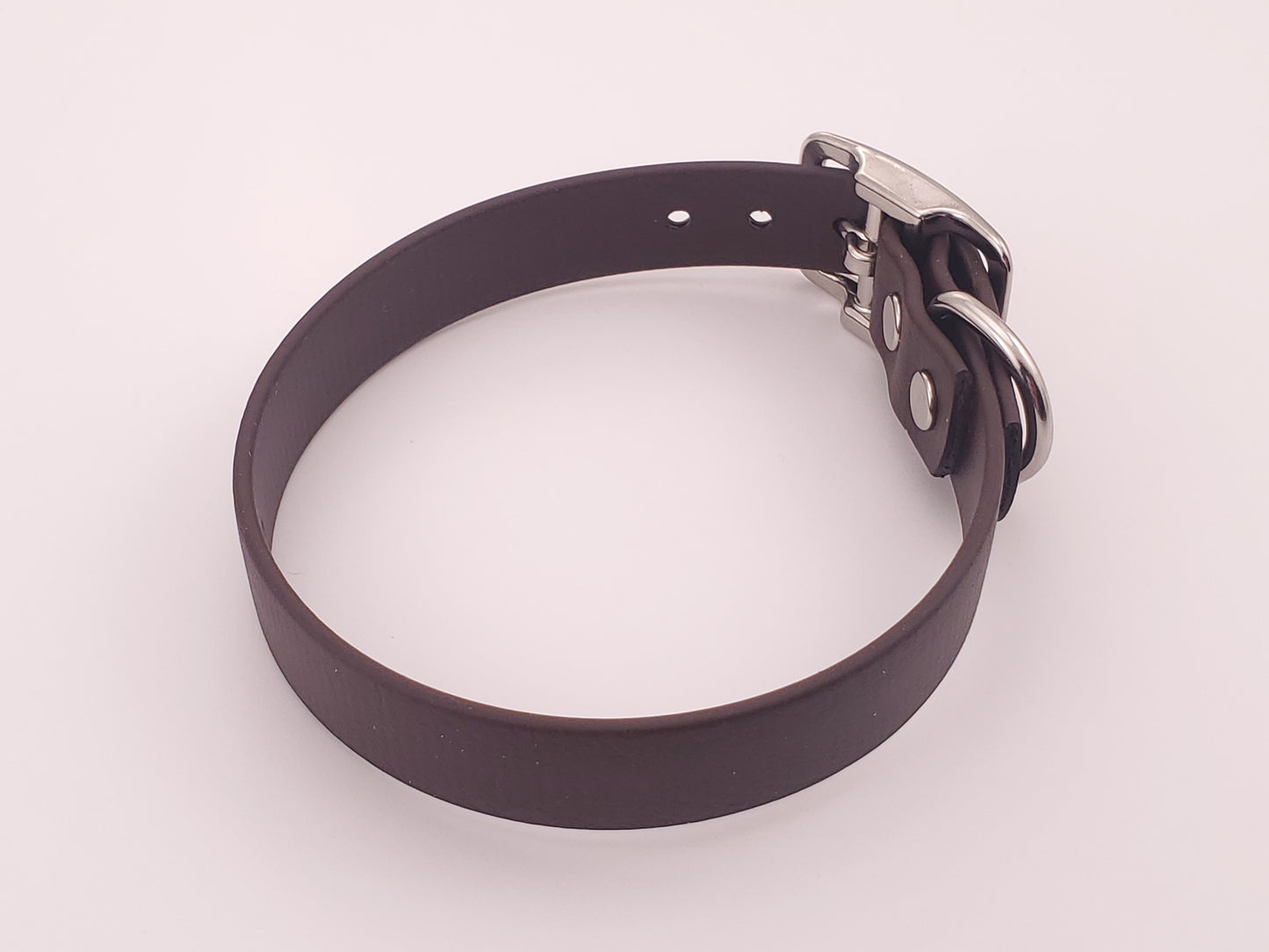 12.5" Brown Solid Buckle Collar