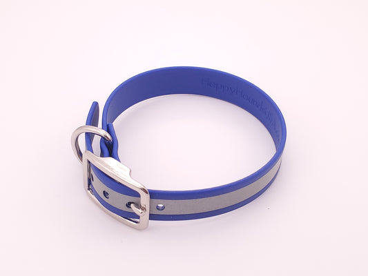 Blue Reflective 3/4" Solid Buckle Collar