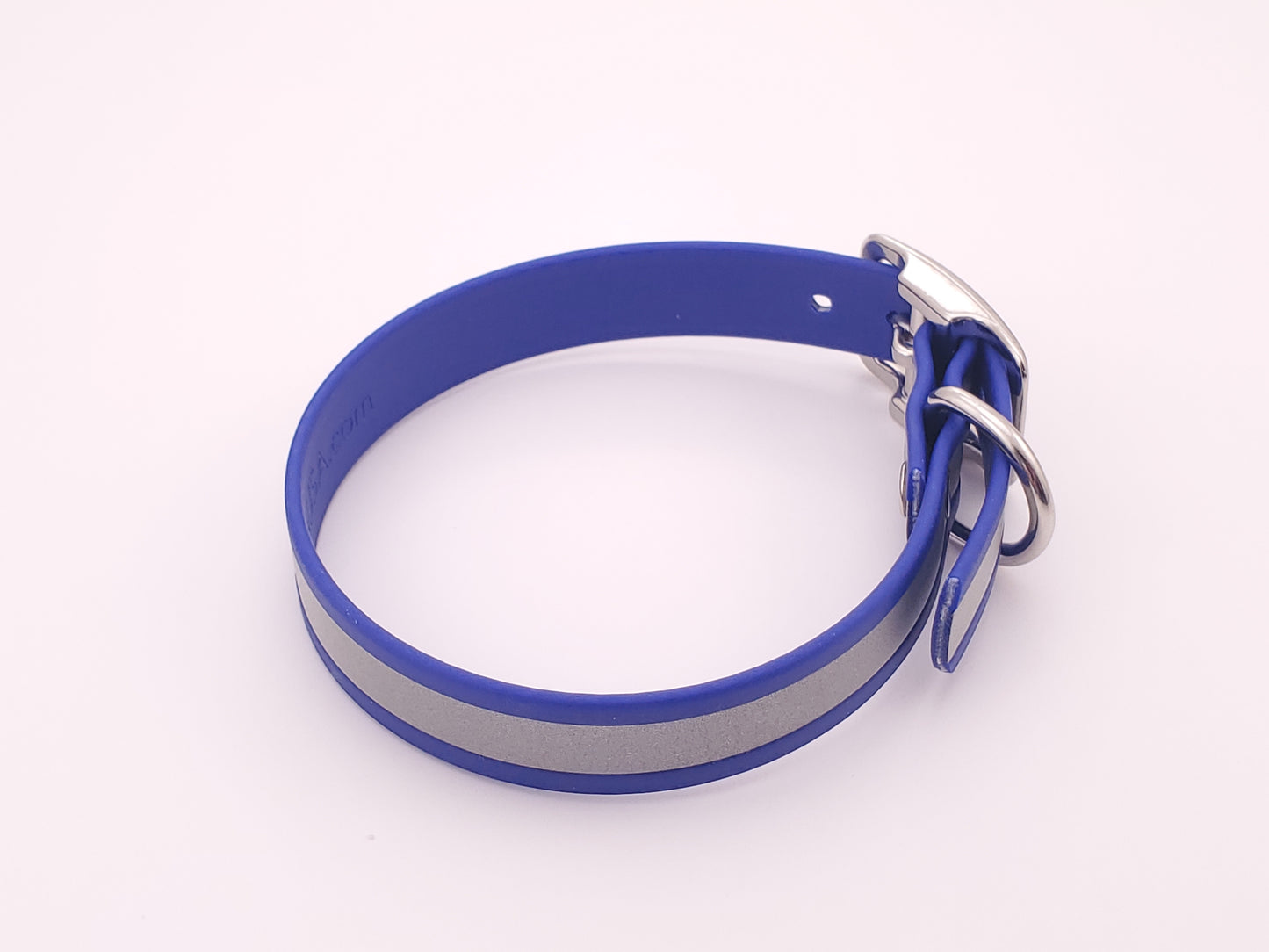 Blue Reflective 3/4" Solid Buckle Collar