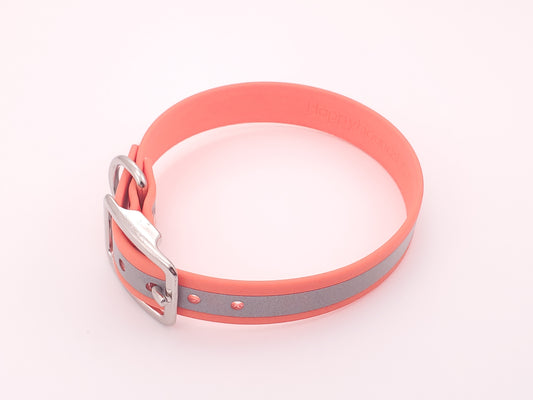 Orange Reflective 3/4" Solid Buckle Collar