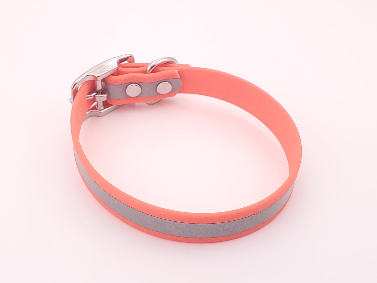 Orange Reflective 3/4" Solid Buckle Collar