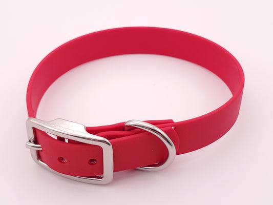 Red 3/4" Solid Buckle Collar