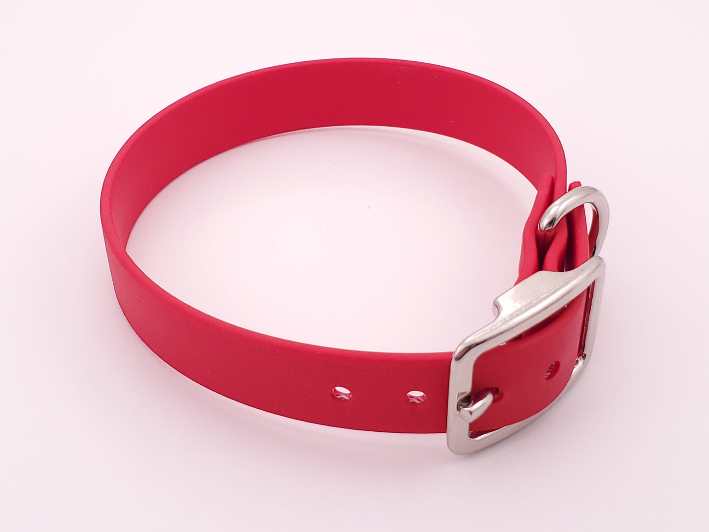 Red 3/4" Solid Buckle Collar