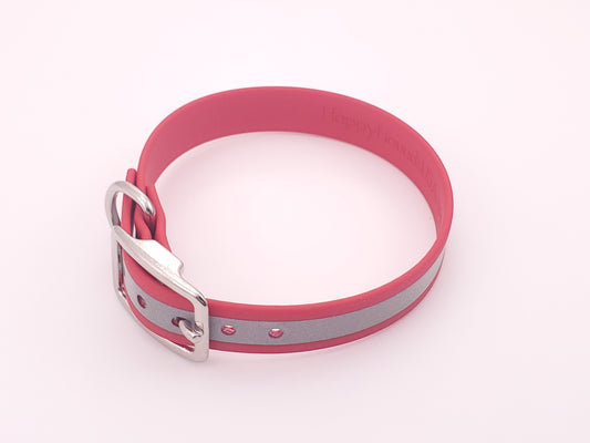 12.5" Red Reflective Solid Buckle Collar