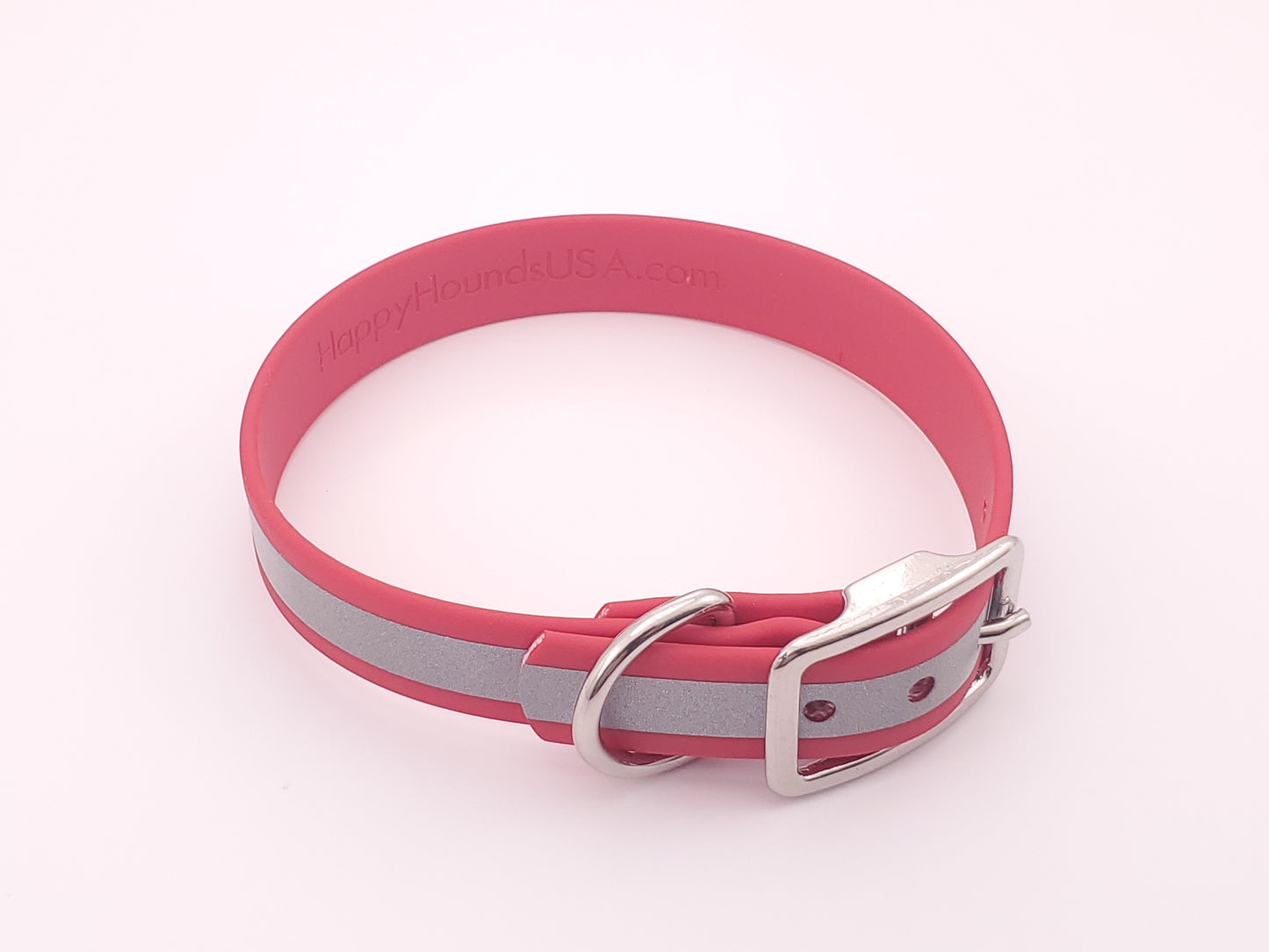 Red Reflective 3/4" Solid Buckle Collar