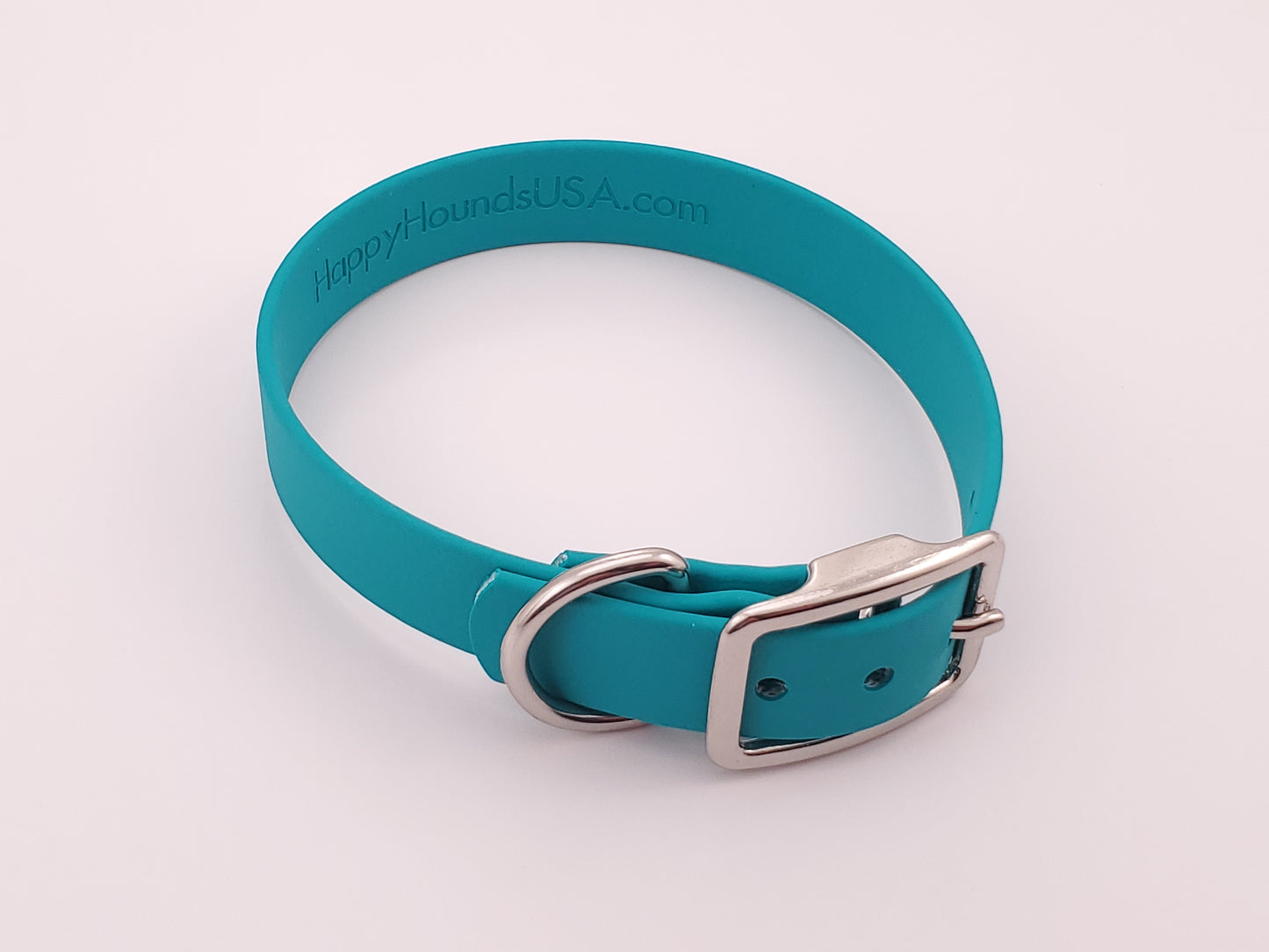 Teal 3/4" Solid Buckle Collar