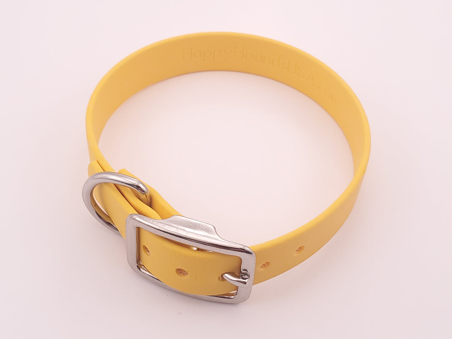 Yellow 3/4" Solid Buckle Collar